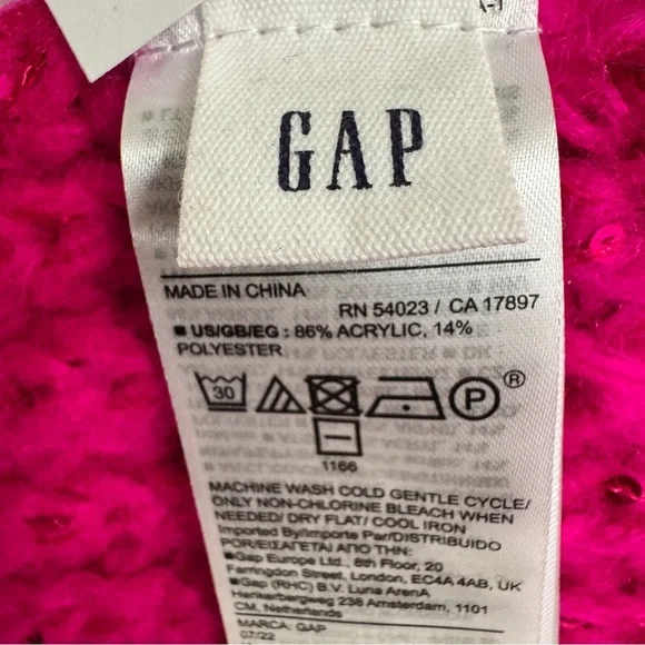 NWT Gap Scarf Shine Fushia Pink Soft Rib Knit Sequin OS - Picture 4 of 12